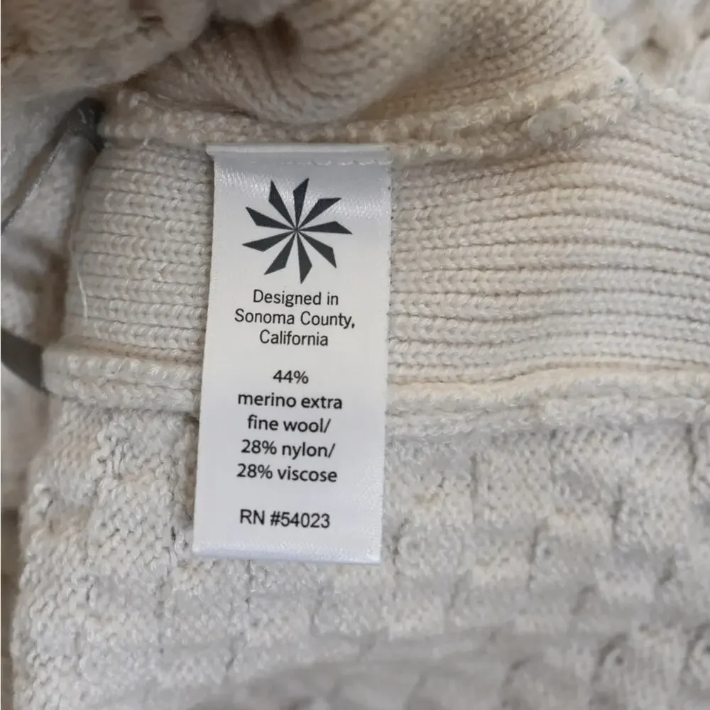 Athleta Womens S Honeycomb Merino Wool Sweater Tunic in Dove Cream